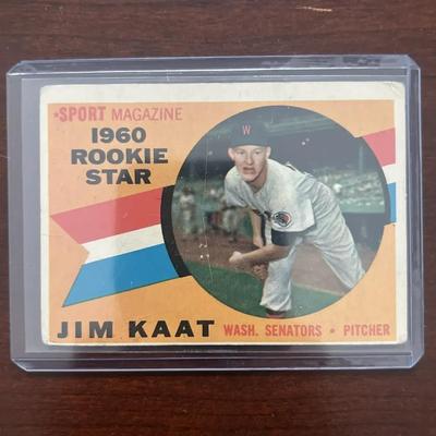1960 Topps Baseball Card. Jim Kaat Rookie Star - Washington Senators. Card #136