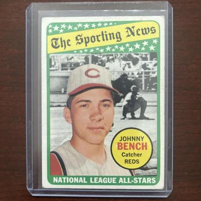 1968 Topps Baseball Card. Johnny Bench All Star - Cincinnati Reds. Card #430