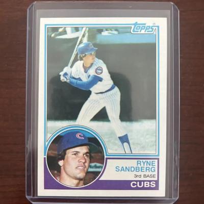 1983 Topps Baseball Card. Ryne Sandberg Rookie Card - Chicago Cubs. Card #83