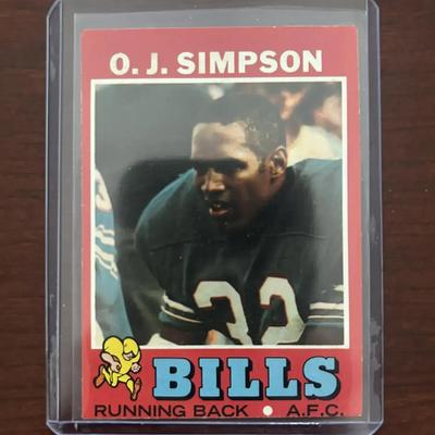 1971 Topps Football Card. O.J. Simpson - Buffalo Bills. Card #260