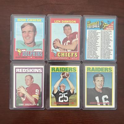 1971 & 1972 Football Cards. George Blanda, Len Dawson, Sonny Jurgensen, and More