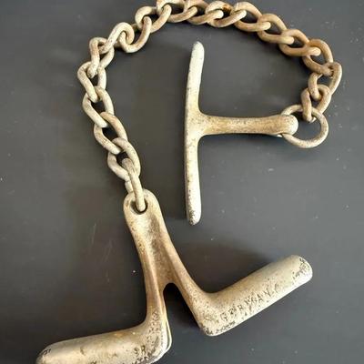 Antique/Vintage ‘Come Along’ Chain Police Handcuffs, Made In Germany