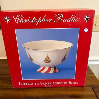 Christopher Radko Letters To Santa Serving Bowl