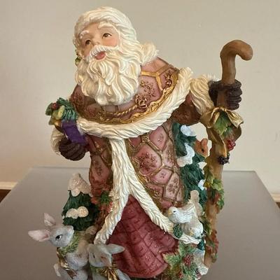 Fitz And Floyd Snowy Woods Musical Santa Figure Wind Up Musical