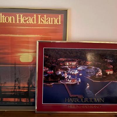 Pair (2) Vintage Hilton Head Island Advertising Posters