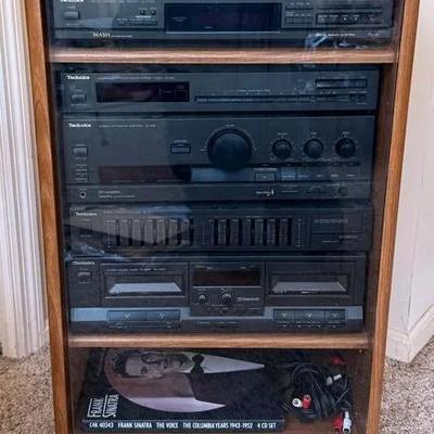 Technics Media Tower With 5 Components & Original Cabinet