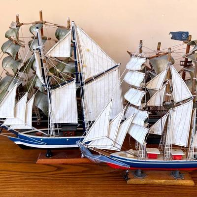 Wooden Ship Models (4) Including The U.S. Constitution 