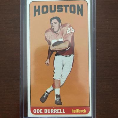 1965 Topps Football Card. Ode Burell - Houston Oilers. Card #71