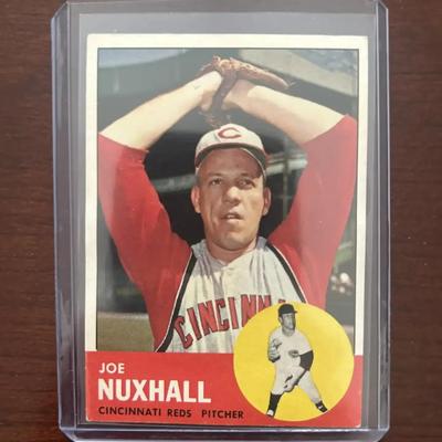 1963 Topps Baseball Card. Joe Nuxhall - Cincinnati Reds. Card #194