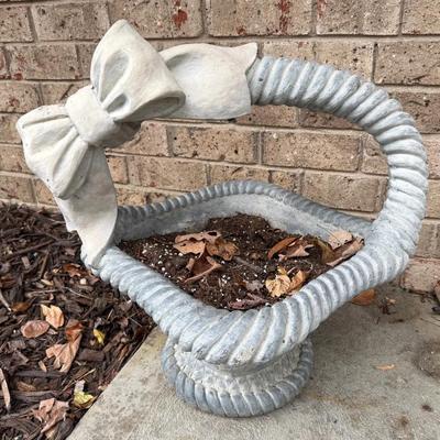 Solid Concrete Basket Planter/Pot 