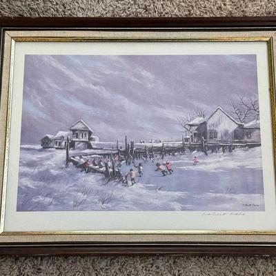 Robert Fabe ‘December Day’ Vintage Print, Pencil Signed & Framed