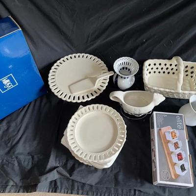White Dish Pieces 