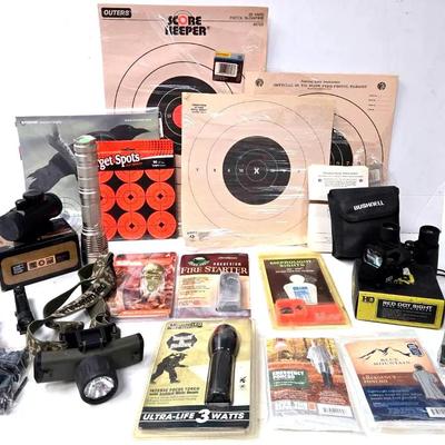 Assortment Of Hunting Gear, Targets, Sights and More