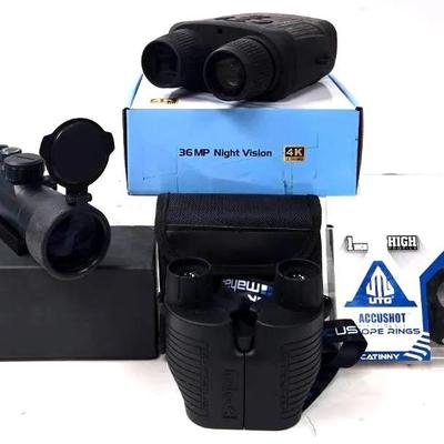 "Bushnell" Red Dot Sight, "Mahauk" Binoculars and More