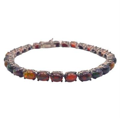 Sale Photo Thumbnail #40: Ethiopian Opal and Sterling Tennis Bracelet