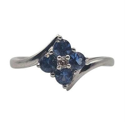 Sale Photo Thumbnail #53: 14K Blue Sapphire & Diamond Ring
