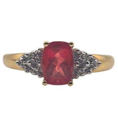 Sale Photo Thumbnail #32: 10K Ruby and Diamond Accent Ring