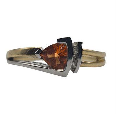 Sale Photo Thumbnail #48: 14K Orange Sapphire & Diamond Ring