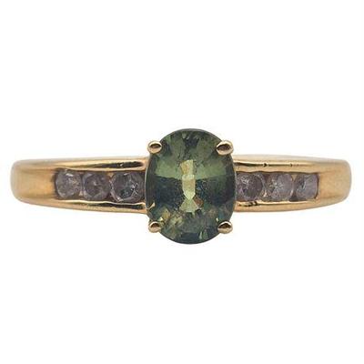 Sale Photo Thumbnail #45: 14K Green Tourmaline & Diamond Ring