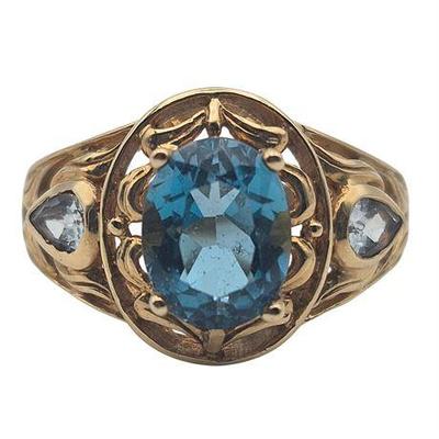 Sale Photo Thumbnail #36: 10K Blue Topaz Ring, Vintage