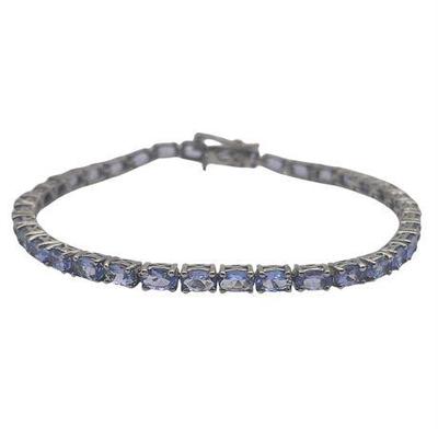 Sale Photo Thumbnail #30: Sterling Silver Tanzanite Tennis Bracelet