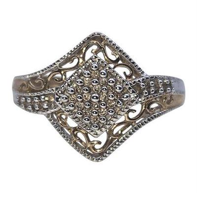 Sale Photo Thumbnail #12: 10K Yellow & White Gold and White Sapphire Ring