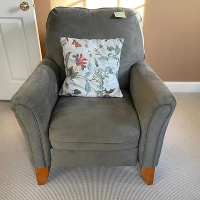 Toupe Suede Reclining Arm Chair 2 Of 2
