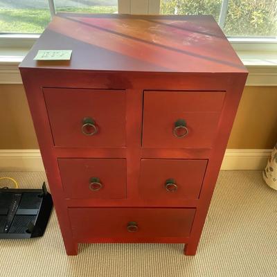 Small Red Chest With 5 Drawers