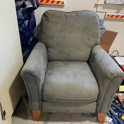 Toupe Suede Reclining Arm Chair 1 Of 2