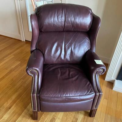 Burgundy Reclining Wing Back Arm Chair
