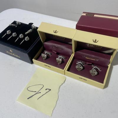 Three Boxes Of Sterling Silver 925 Men’s Cuff Links