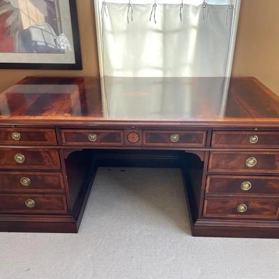 Huge Inlaid Wood Desk