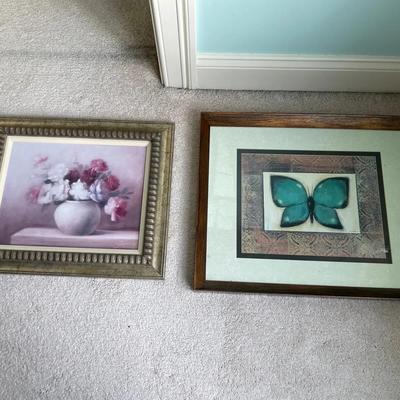 Two Framed Prints Including One Of A Butterfly