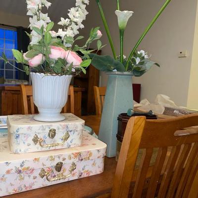 Lot Of Various Home Decor Including Faux Flowers