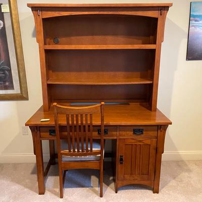 Mission Style Desk With Hutch And Chair