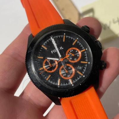 Black And Orange Fossil Watch