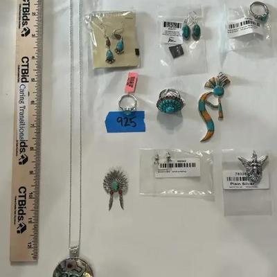 Eclectic Sterling Silver and Turquoise Jewelry Finds