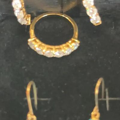 Precious Gold and Silver Earring and Ring Set