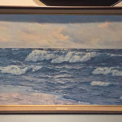 "View From The Beach" Lukas Larsen Vintage Framed Artwork 