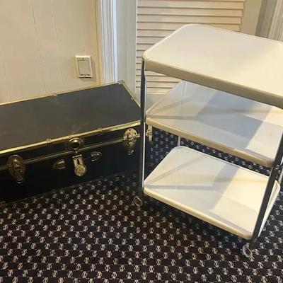 Black and Gold Trunk and MCM Metal Cart