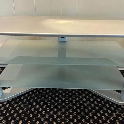 Silver & Frosted Glass TV Stand