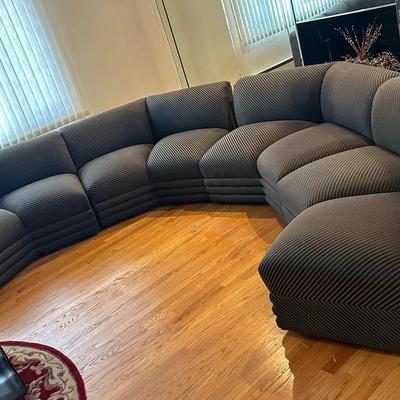 Vintage Curved Sectional Sofa