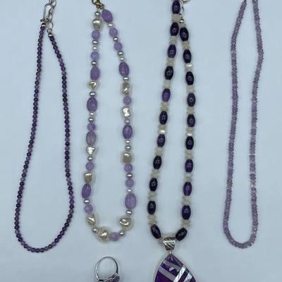 Assortment of Purple Jewelry