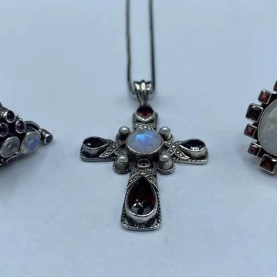 Nicky Butler Cross Necklace & Pair of Rings