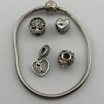 Pandora Sterling Silver Bracelet W/ Charms