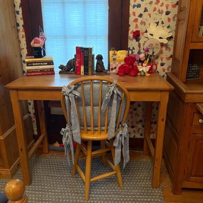 Vintage counter height pine Parson table, can be used as a sofa table, console, kitchen island or a desk