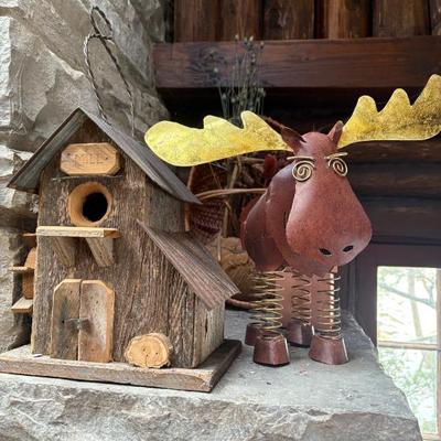 A collection of fun folk art bird houses