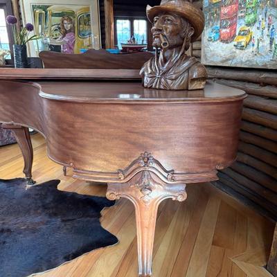 1930s baby grand piano by Wm Knapp with beautiful hand carved legs and details, this piano has been fully restored and refurbished and...