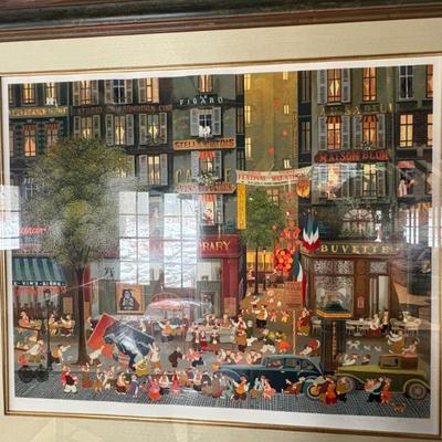 “Exhibition 1980”, signed and numbered serigraph by Hiro Yamagata