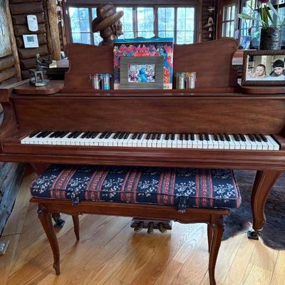 1930s baby grand piano by Wm Knabe with beautiful hand carved legs and details, this piano has been fully restored and refurbished and...